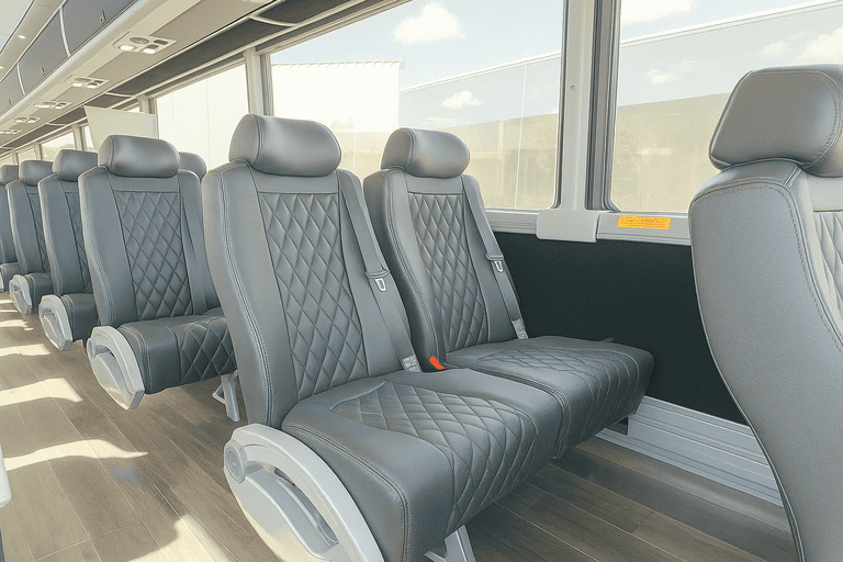 interior of Coach Bus Carlsbad charter bus